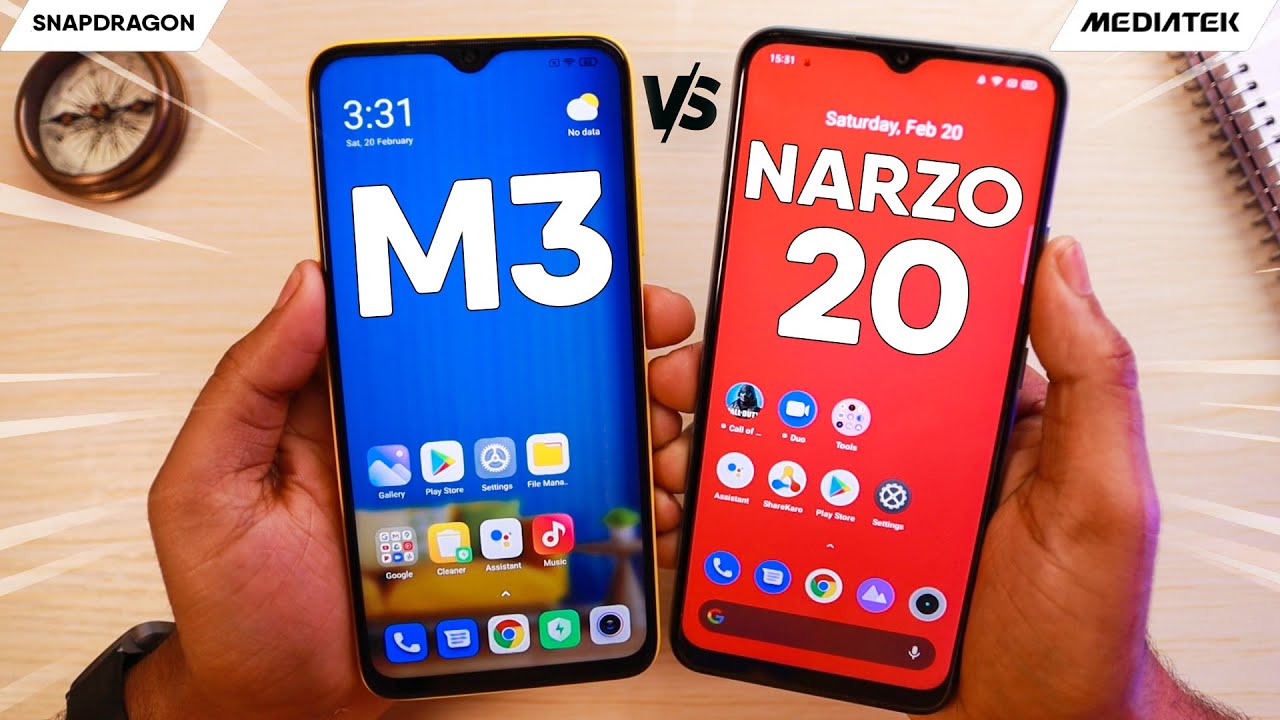 POCO M3 vs. Realme Narzo 20 Speed Test | Snapdragon 662 vs. Mediatek G85!