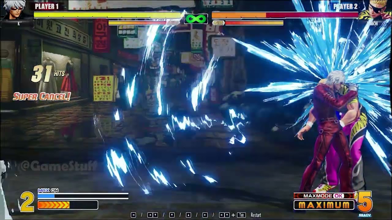 KOF XV K Dash 88-Hit Stun Combo