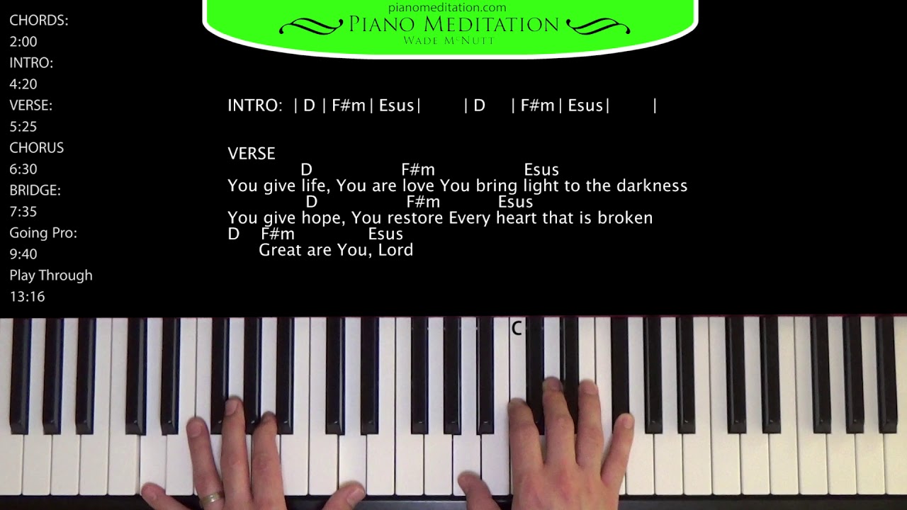 Great Are You Lord - How to Play on the Piano [A]