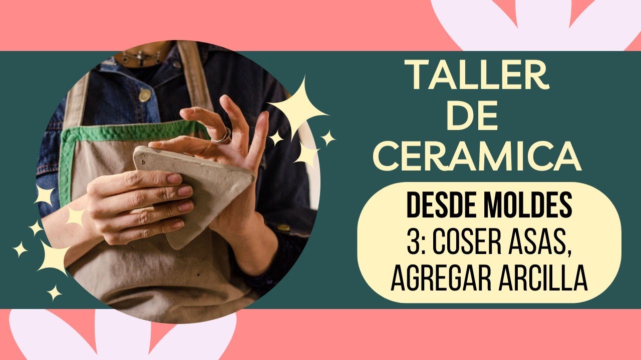 Ceramica desde moldes 3: Coser asas, agregar apliques y cómo prepararlas para hornear (altorelieve)