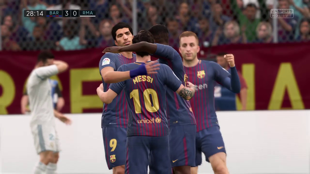 FIFA 18 (PS4 Gameplay) El Clasico FC Barcelona VS Real Madrid 7-0 TOTAL DOMINATION TIKI-TAKA!!!