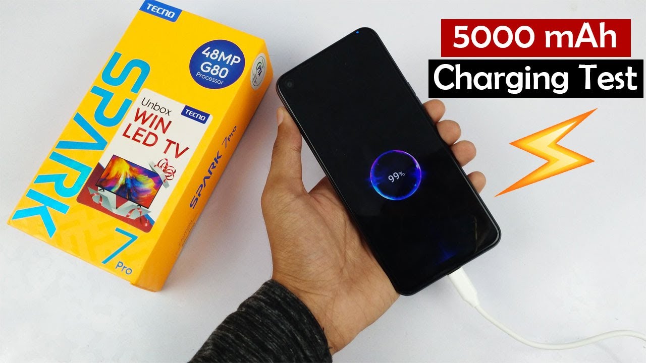 Tecno Spark 7 PRO 5000 mAh Battery Charging Test - Phonebolee ⚡⚡