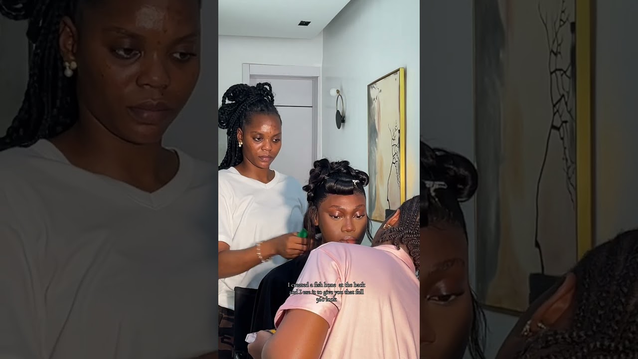 My first process video on frontal installation messy bun with bangs 