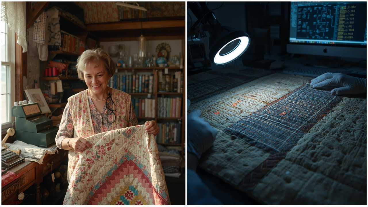 Quilt shop owner vanished in 1986; 37 years later, a textile expert decodes a hidden fabric message.