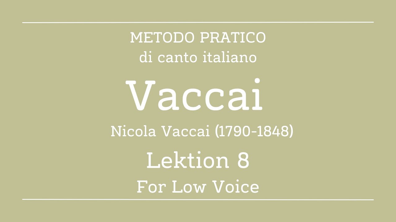 Vaccai - Lesson 8 - Low