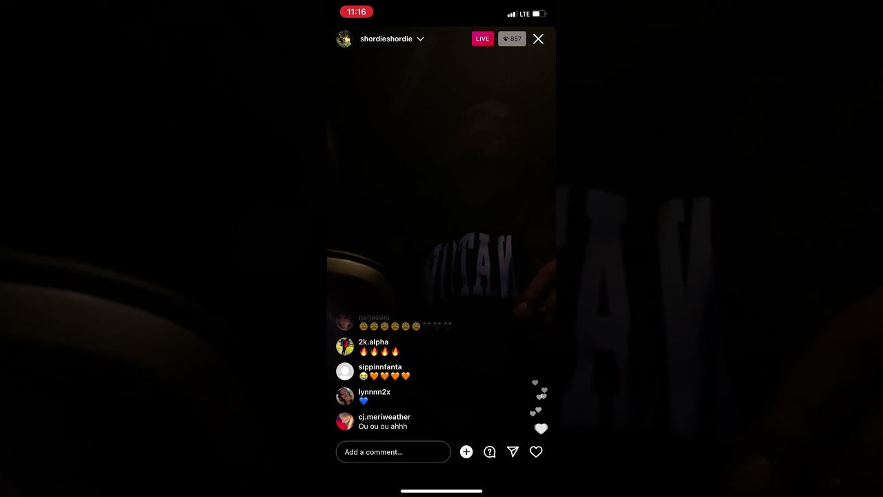 Shordie Shordie New freestyle on Instagram live