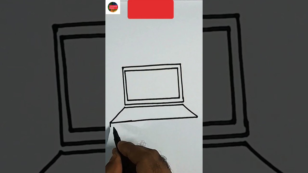 Draw a simple laptop using these simple steps #shorts #ashortaday Canvassing Passion