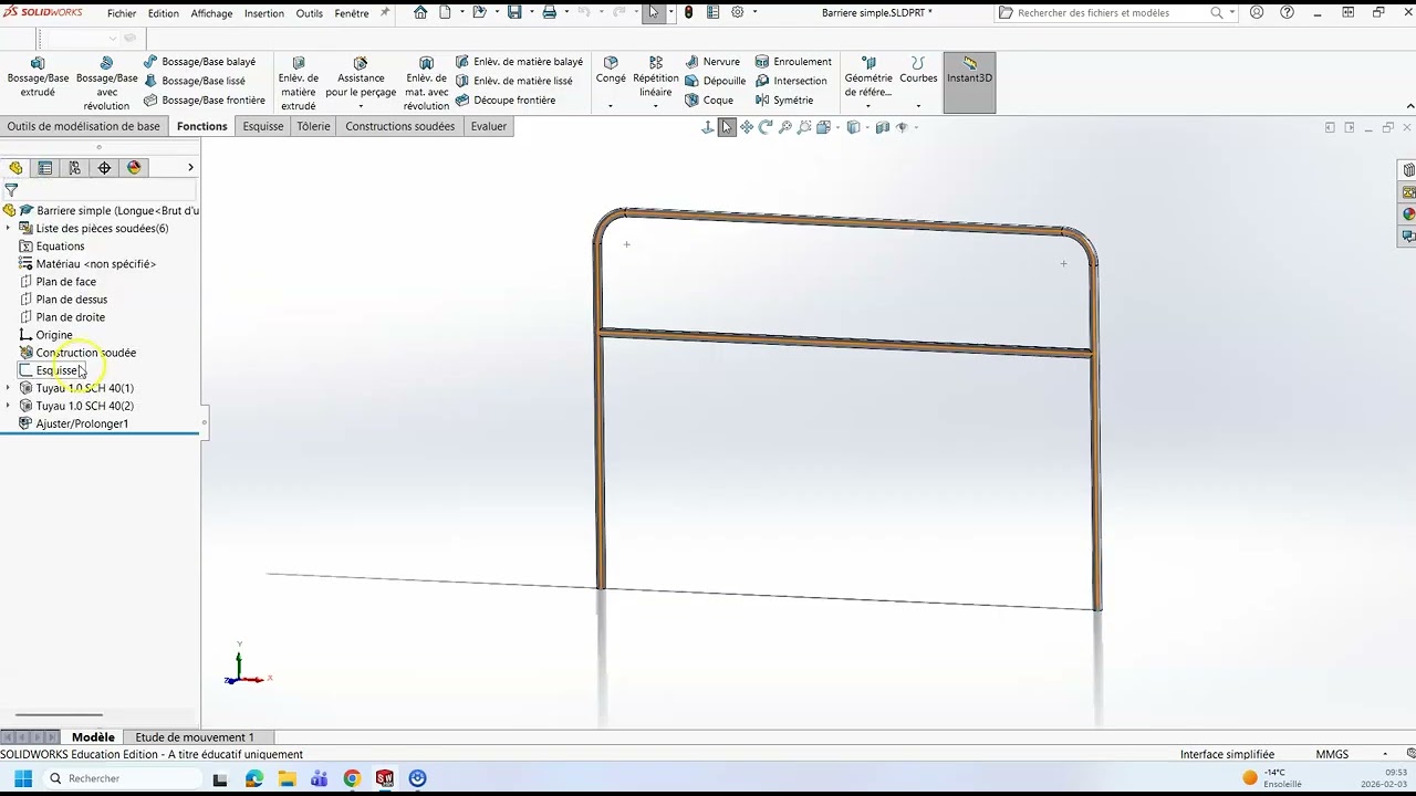 Configuration et famille de base pour solidworks 2025