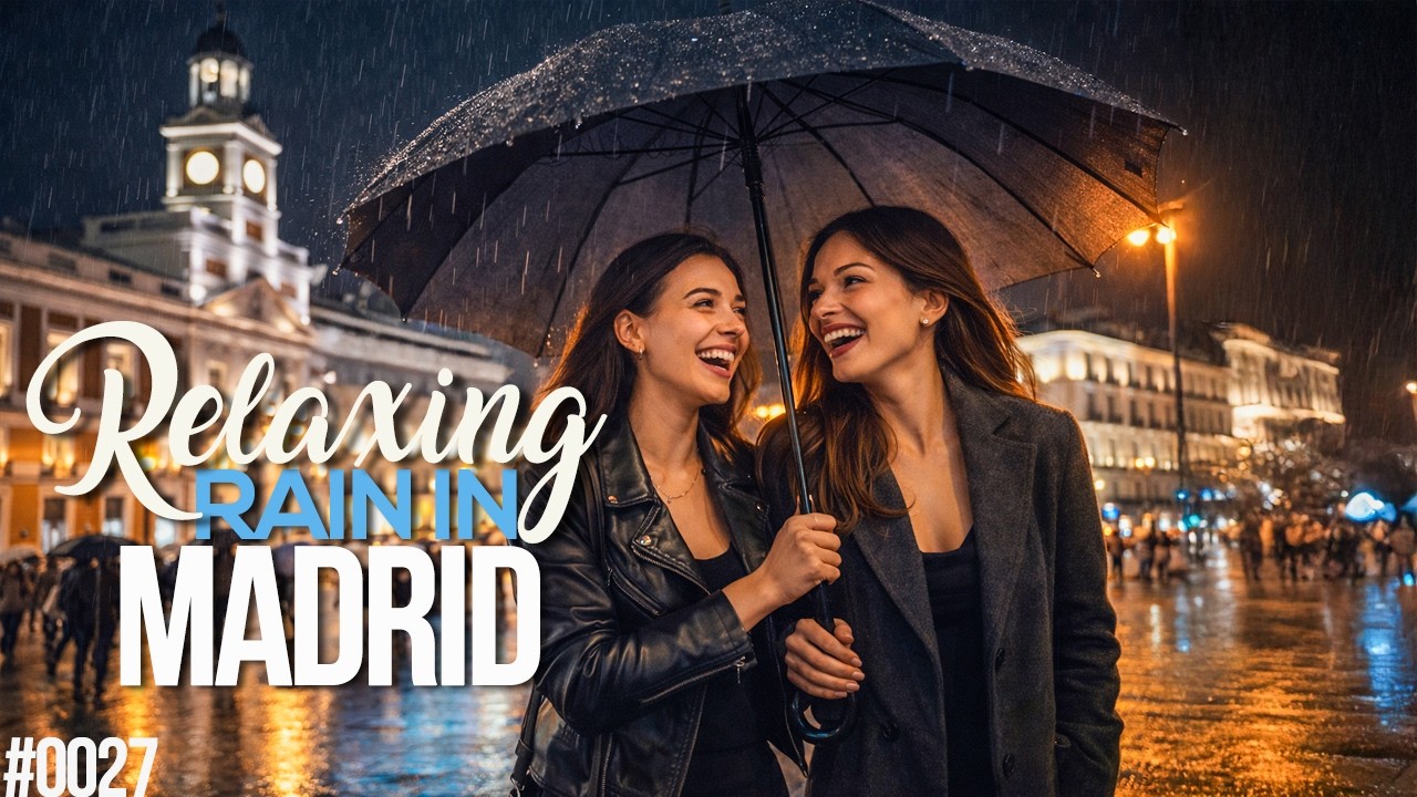 🇪🇸  Madrid Night Walk 🌧️ | Rainy Streets & City Lights: #0027
