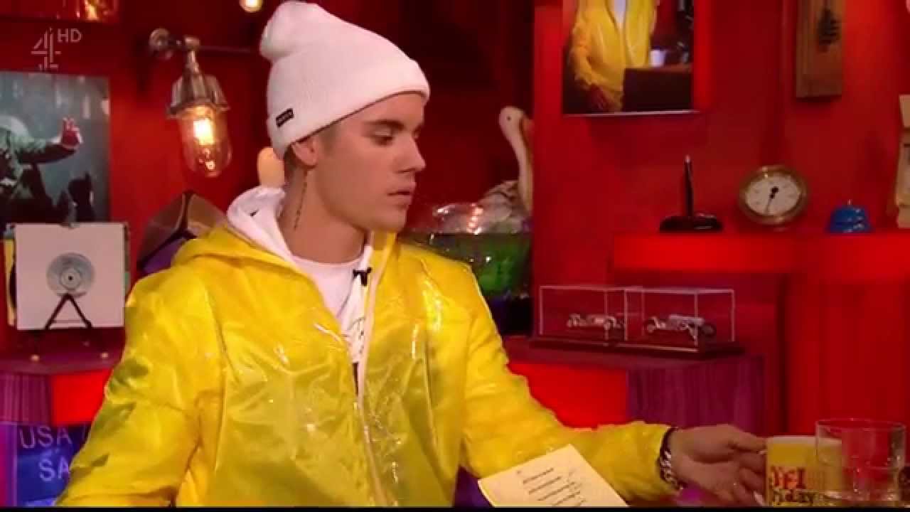 Justin Bieber interview, sliding & painting TFI Friday Channel 4 - London UK, October 23, 2015