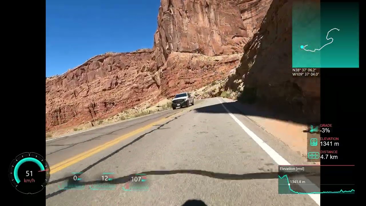 [Indoor Cycling Motivation] Road Bike USA Moab Arches NP and Colorado River Gorge