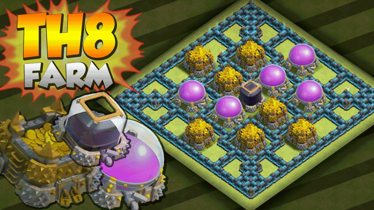 Clash Of Clans - TH8 FARMING BASE BEST TOWN HALL 8 Defense 2015