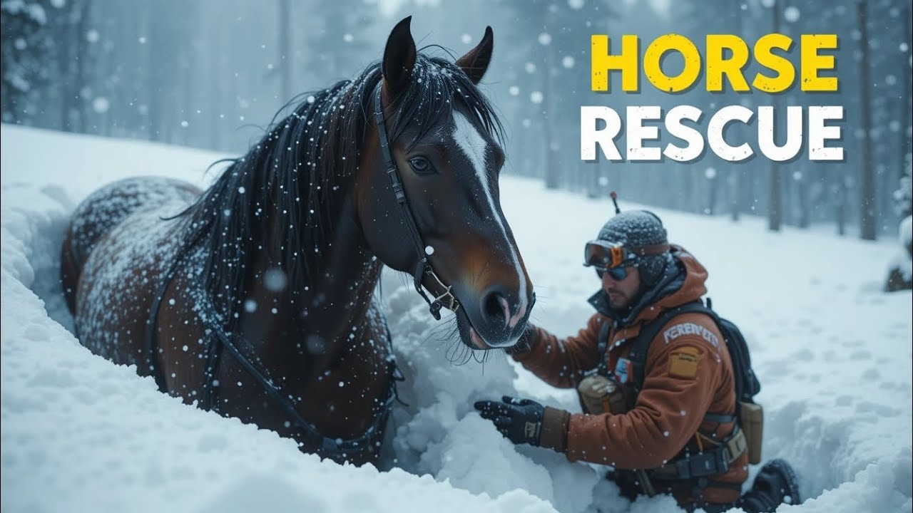 Horse Stuck in Deep Snow! Watch This Incredible Rescue