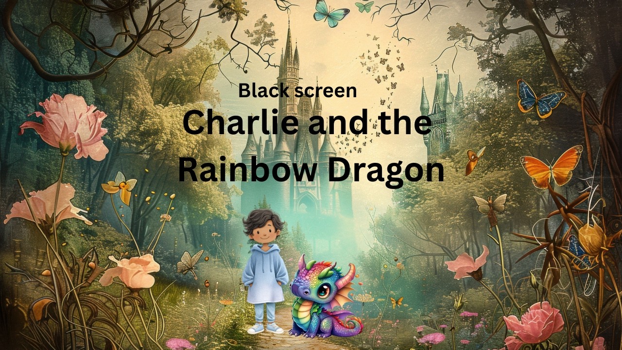 🌙🖤 Charlie and the Rainbow Dragon | Bedtime Story for Kids (Black Screen Version) 🐉✨