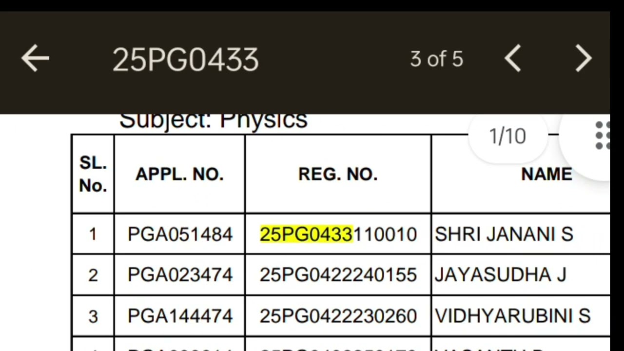PG Trb Selection list how to know our district?