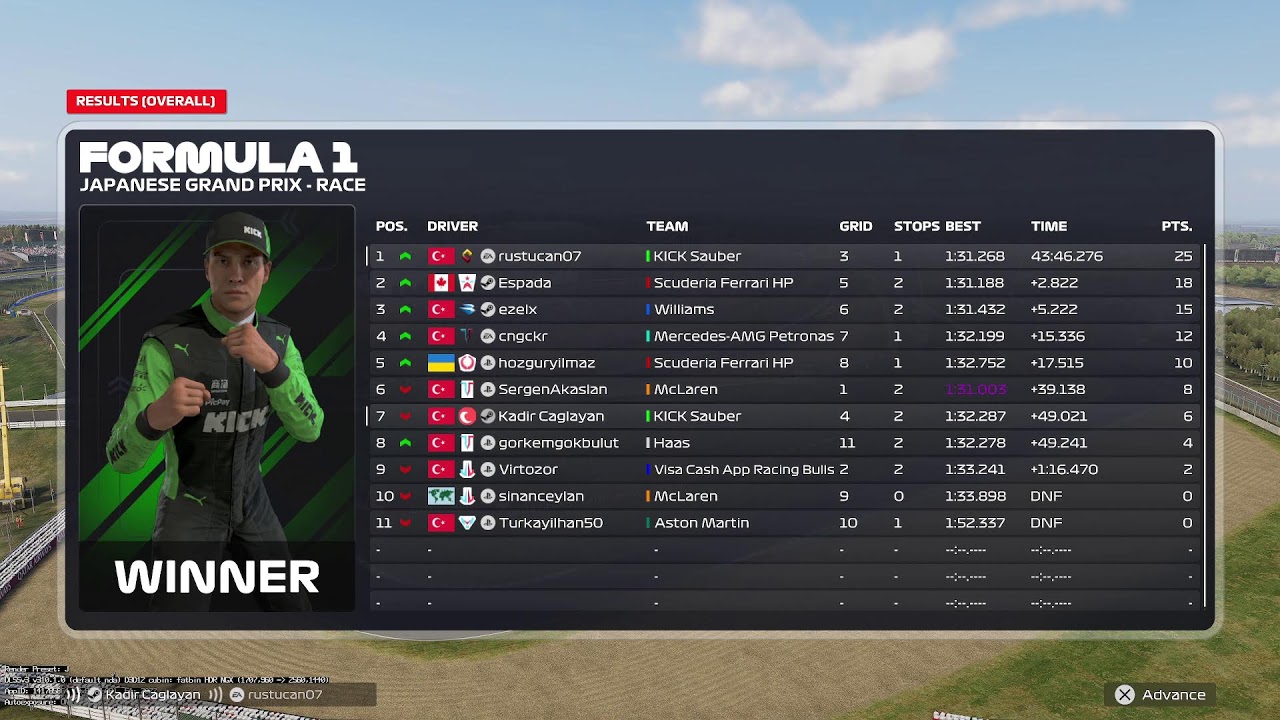 F1 25 Turkish League Race JAPAN Live