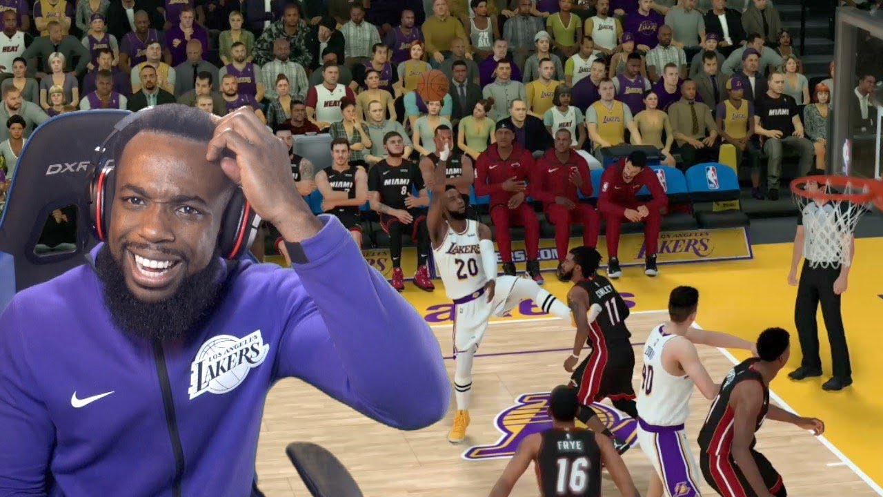 The Craziest Basketball Shot In 2K History! Lakers vs Heat NBA 2K19 Ep 102