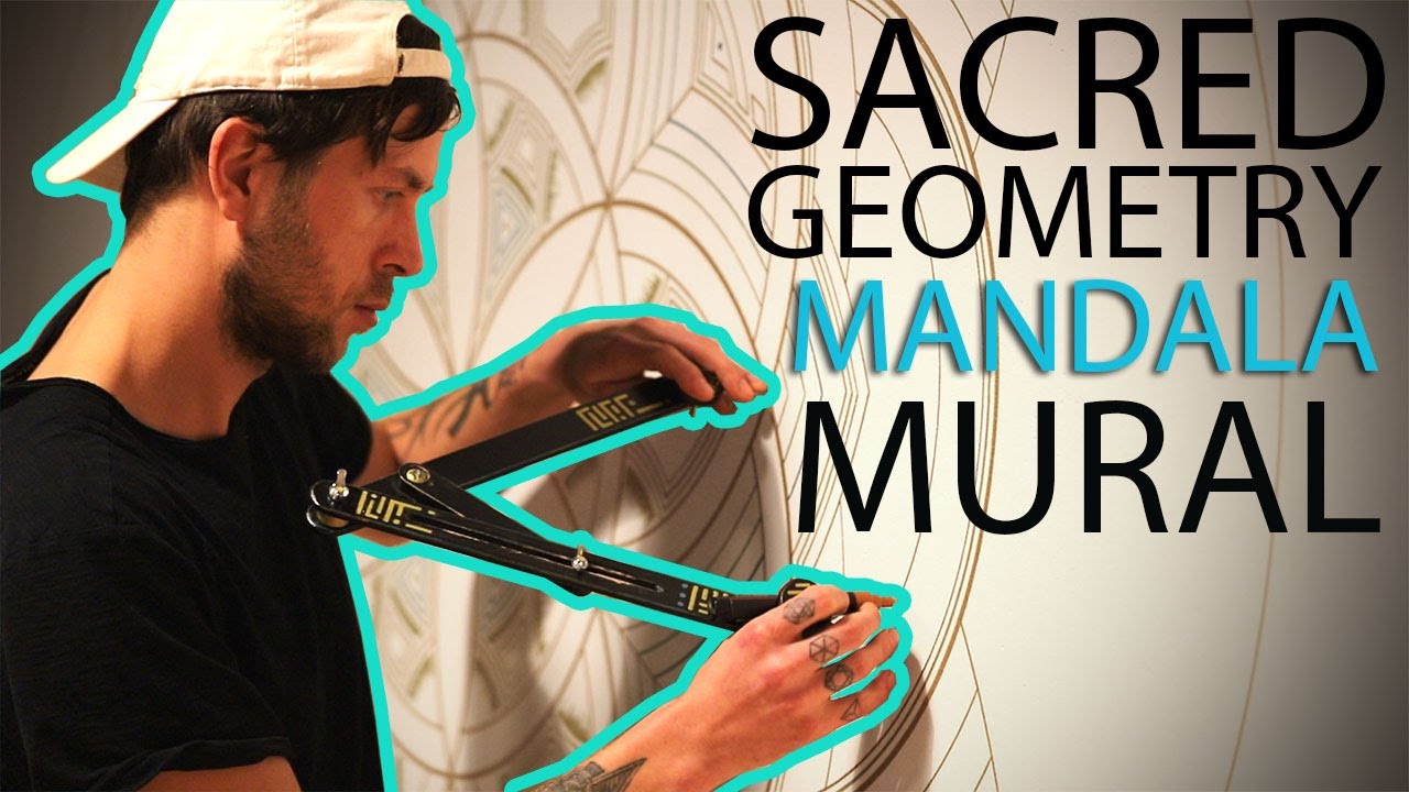 Sacred Geometry Mandala Mural creating process by Simon Wieland