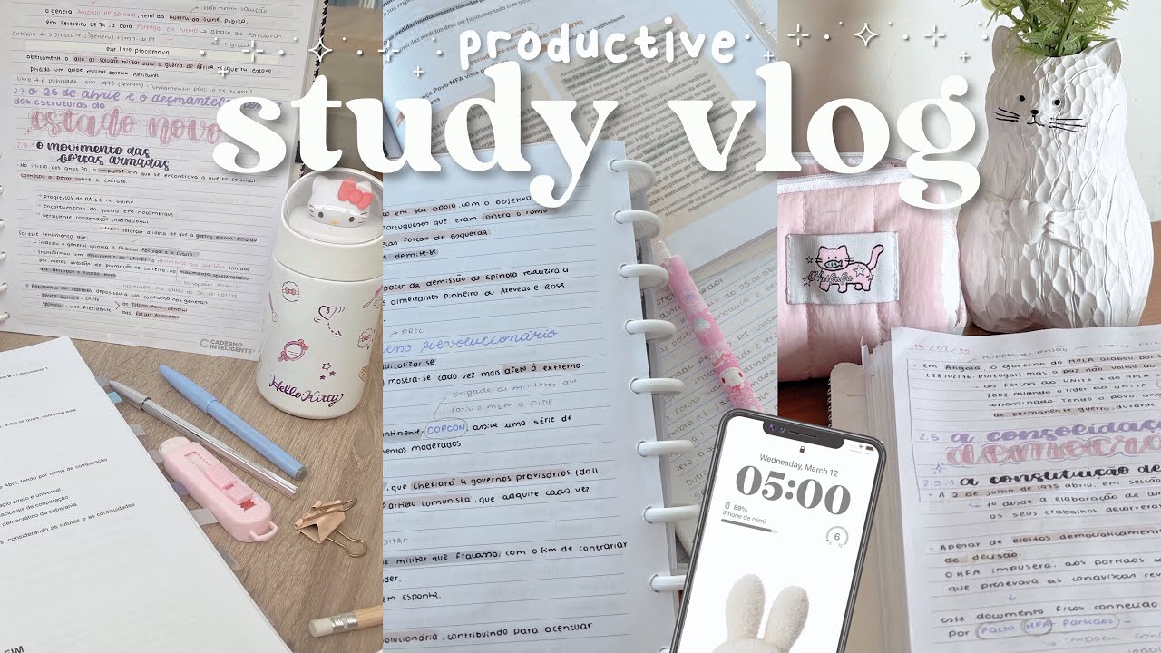 productive study vlog 🎀📓 5 am mornings, library study session, studying for finals...