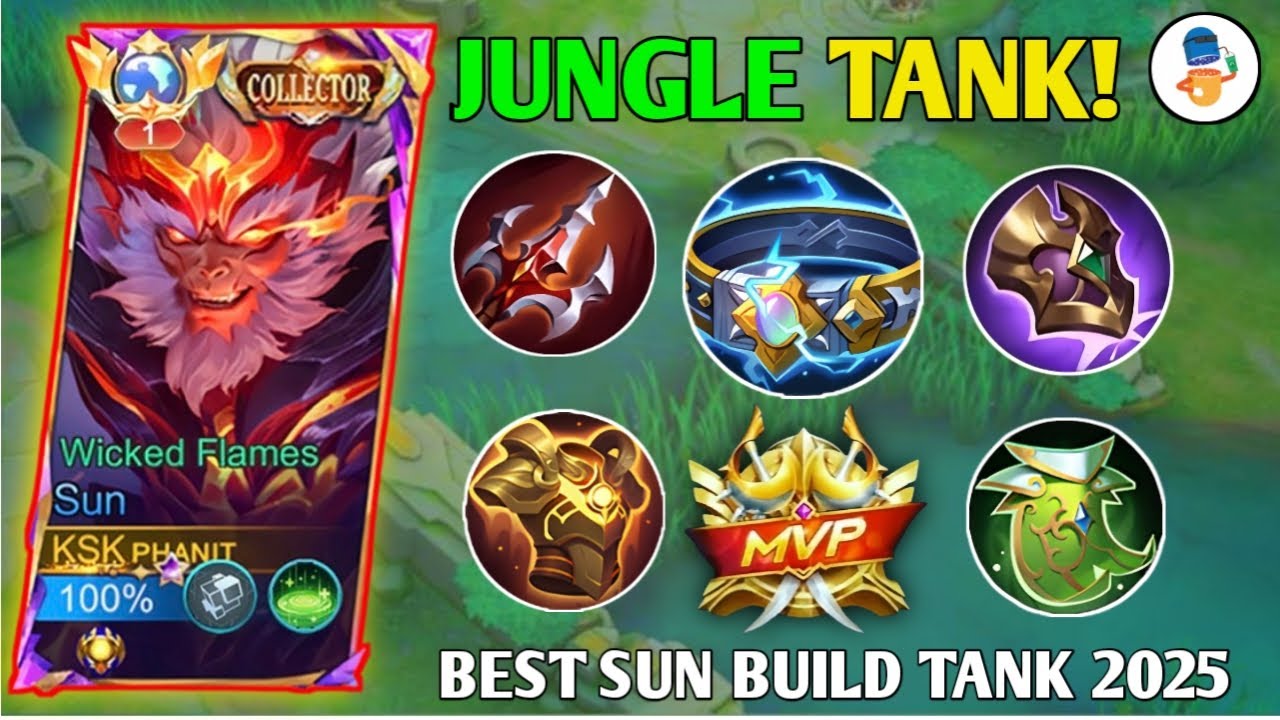 JUNGLE TANK VS X.BORG SUN BEST BUILD TANK (MOBILE LEGENDS)