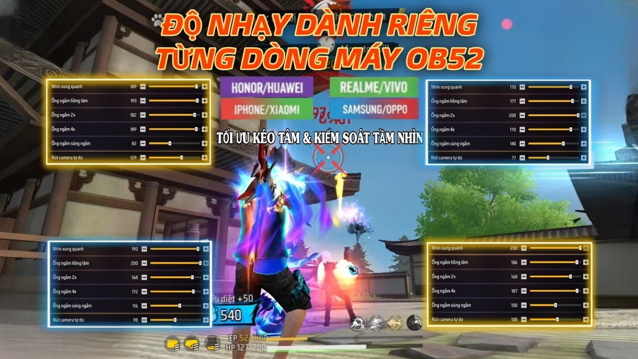 Free Fire | Độ Nhạy Ri&ecirc;ng Cho Từng D&ograve;ng Điện Thoại OB52 Chuẩn Nhất IPHONE, XIAOMI, OPPO ...