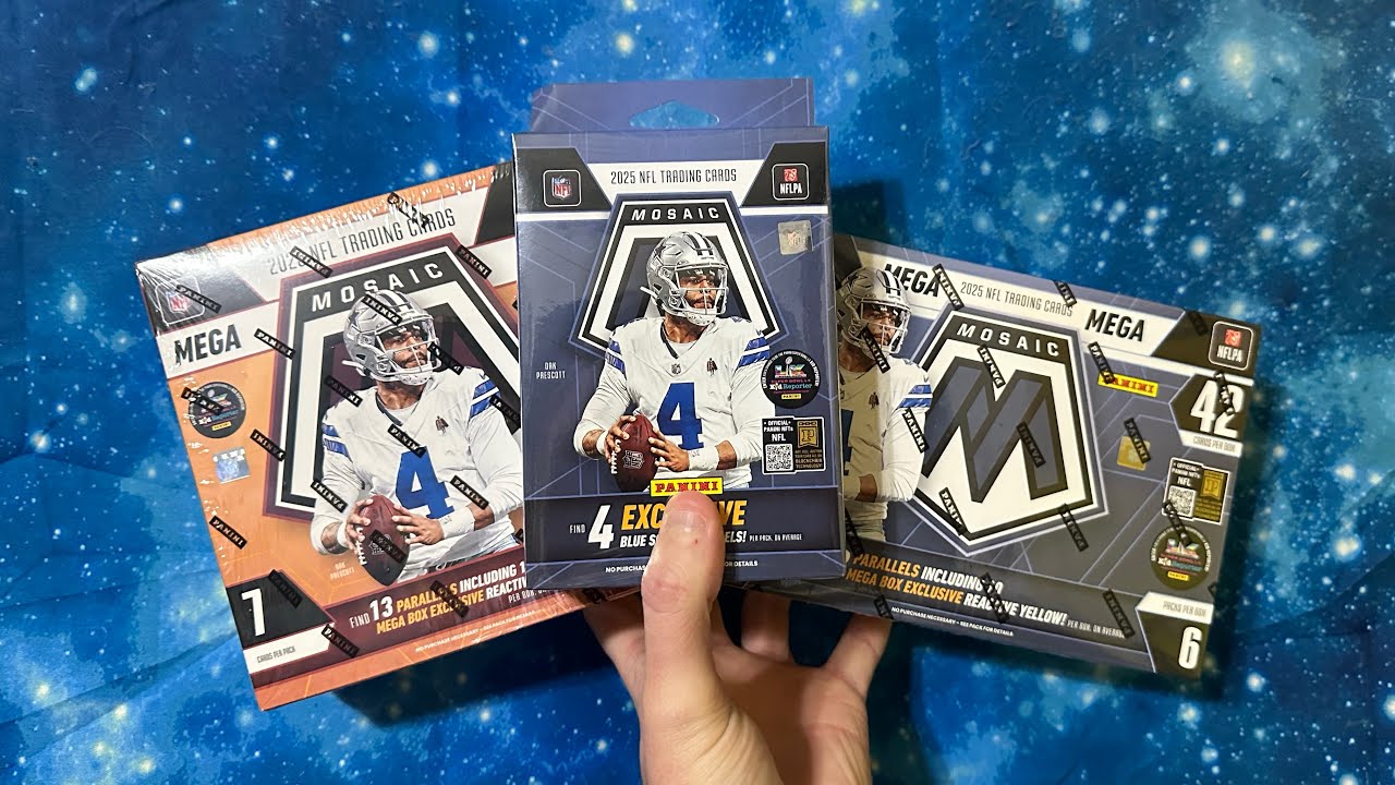 Наборы Panini Mosaic Football Mega и Hanger Boxes 2025 года