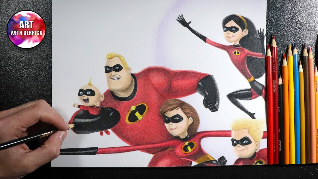 Drawing The Incredibles - Colored Pencil Timelapse