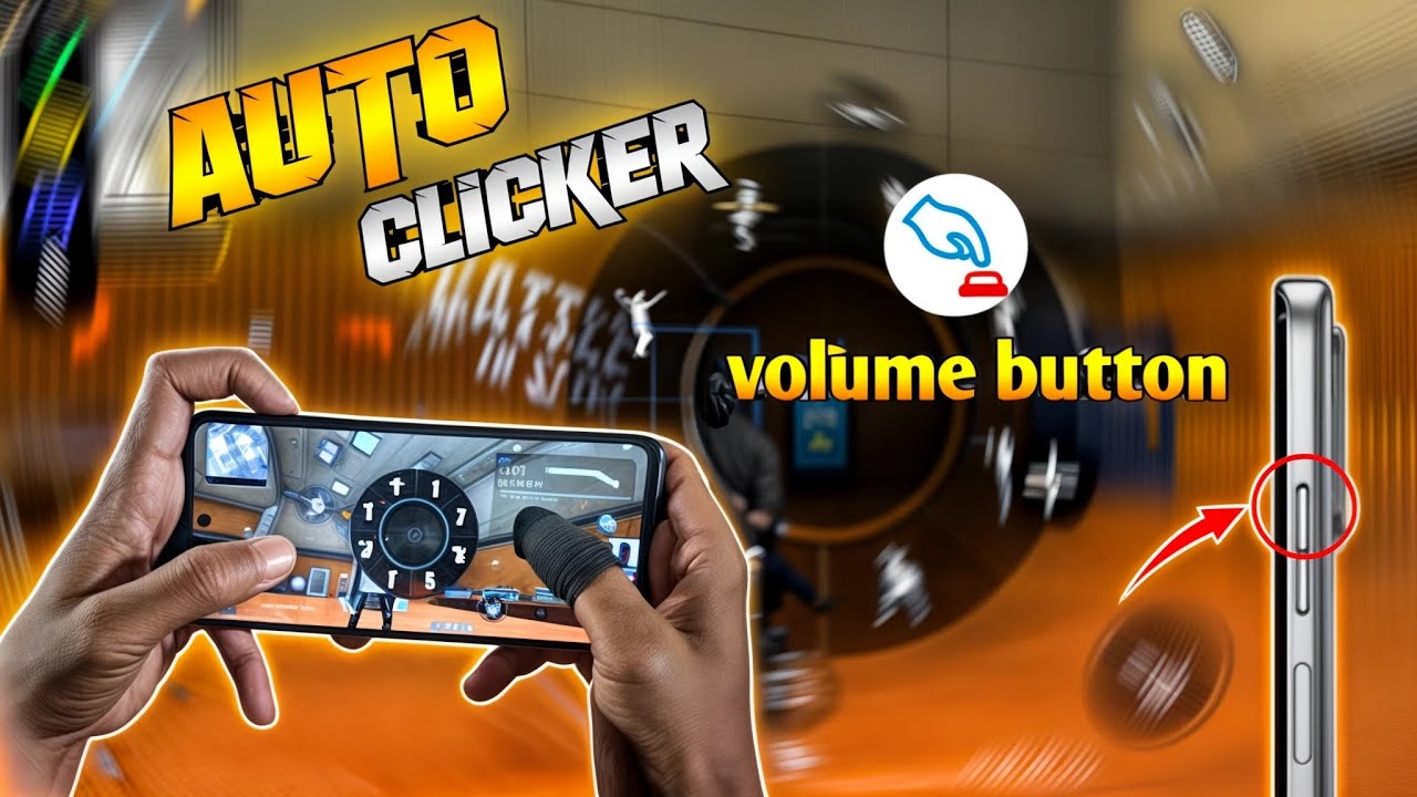 Auto clicker on volume button⚡ ।। emote auto clicker for free fire ⚡.