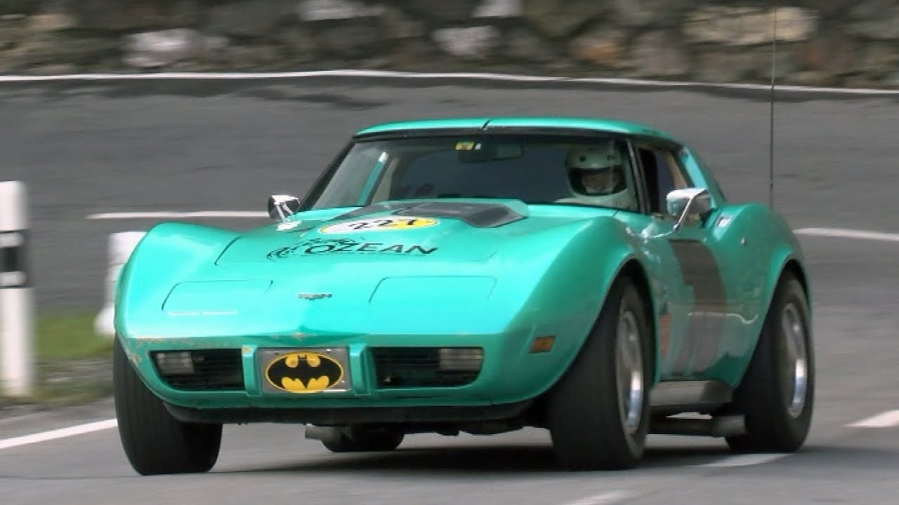 American Muscle Cars @ Historic Hillclimb Langwies-Arosa 2015. Corvette Stingray, Mustang, Galaxie