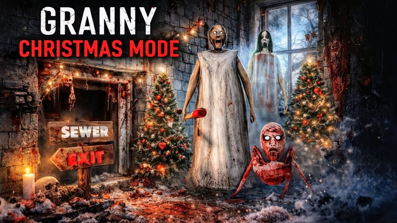 Granny Sewer Escape at this Christmas in Nightmare Mode 😭 | Horror Gameplay