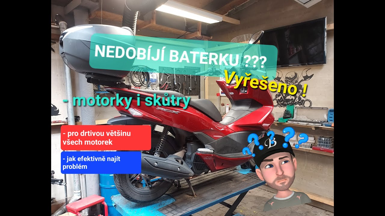 Dobíjení BATERIE / jak doma měřit když správně nedobíjí / motorka i skútr