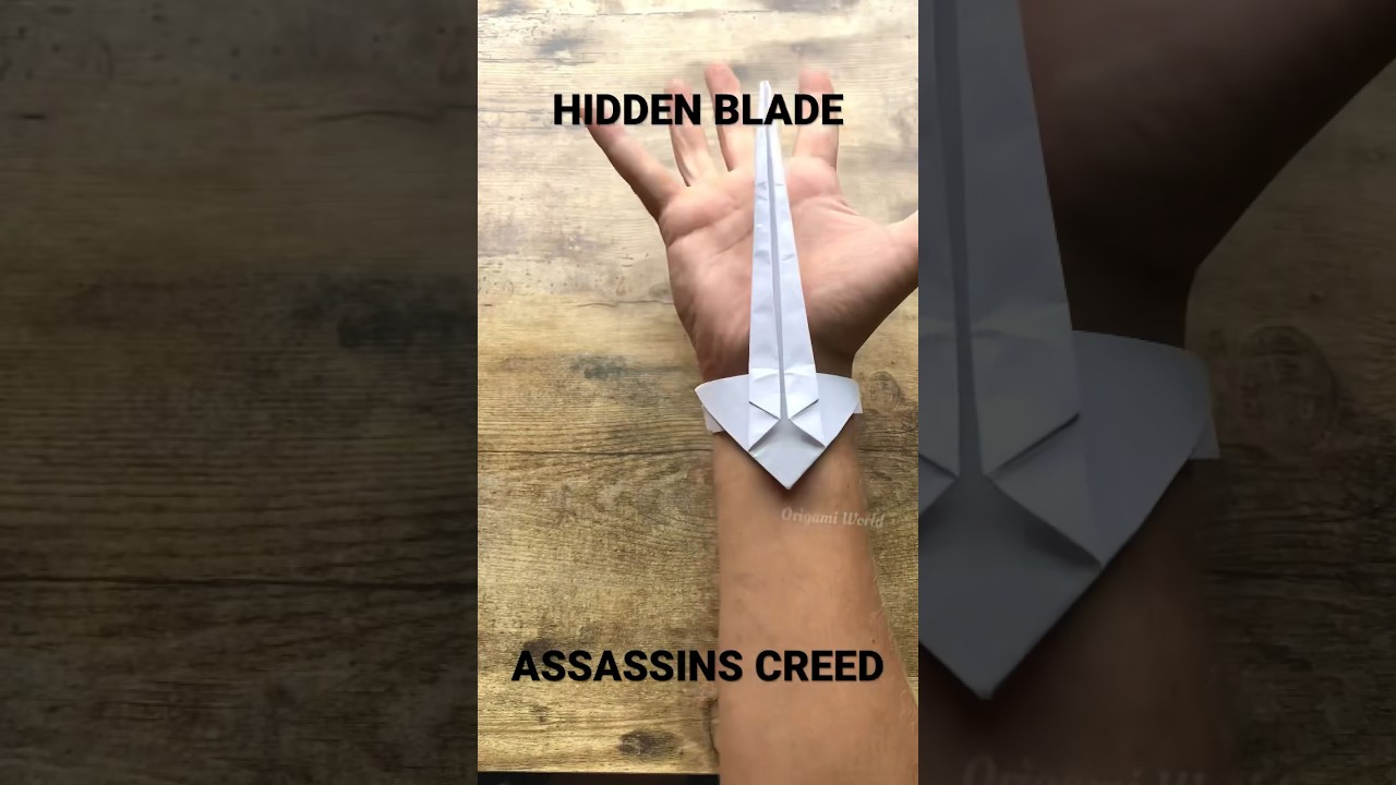 ASSASSINS CREED HIDDEN BLADE ORIGAMI UBISOFT TUTORIAL | VALHALLA ORIGAMI | EZIO AUDITORE COSPLAY ART