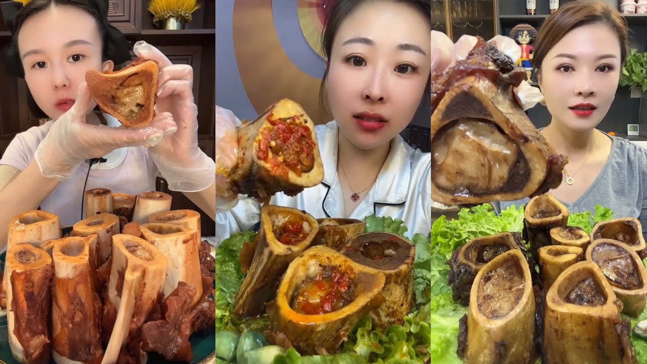 asmr mukbang bone marrow- thánh ăn tủy xương siêu cay - 牛骨髓, 牛肉の骨髄, 쇠고기 골수, गोजातीय अस्थि मज्जा #25