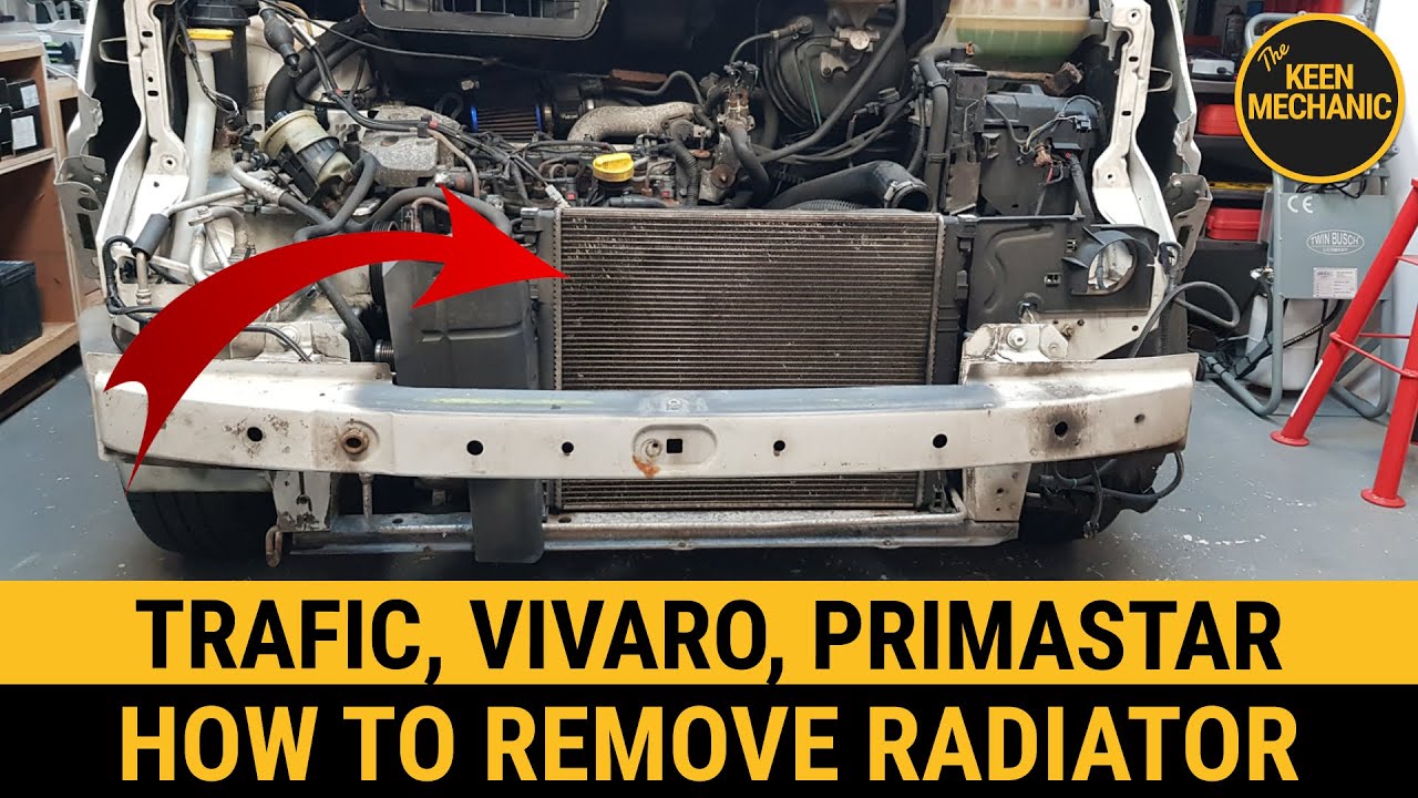Renault Trafic Как снять радиатор Vauxhall Opel Vivaro Primastar f9q 1.9dci снятие радиатора
