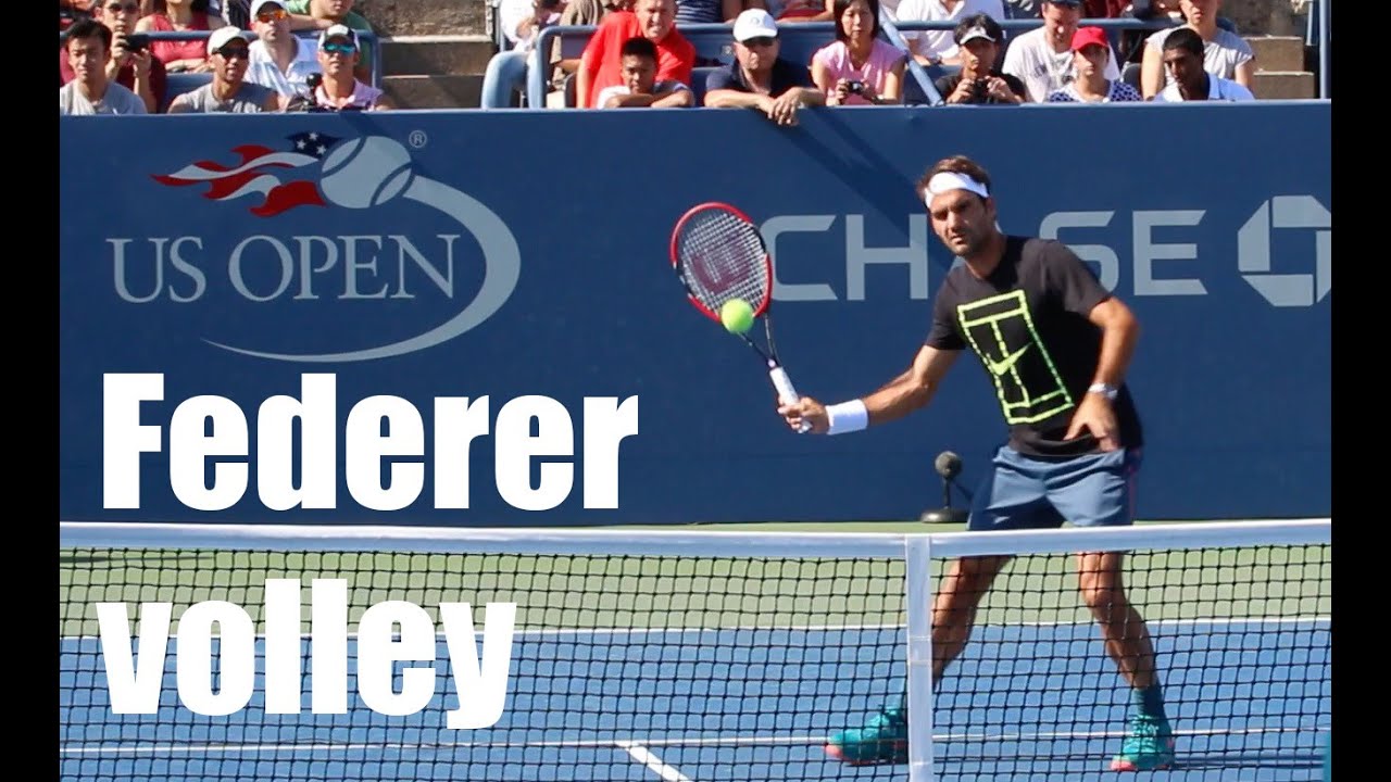 Federer - Volley - Front View - Court Level