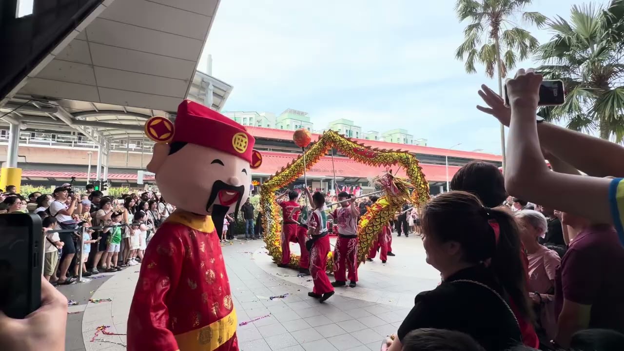 Lion and dragon Dance Sun Plaza Sembawang Chinese New Year 2026 Yi Wei Singapore
