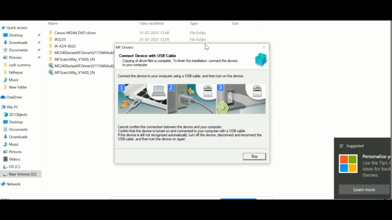 Canon MF240 Driver not install