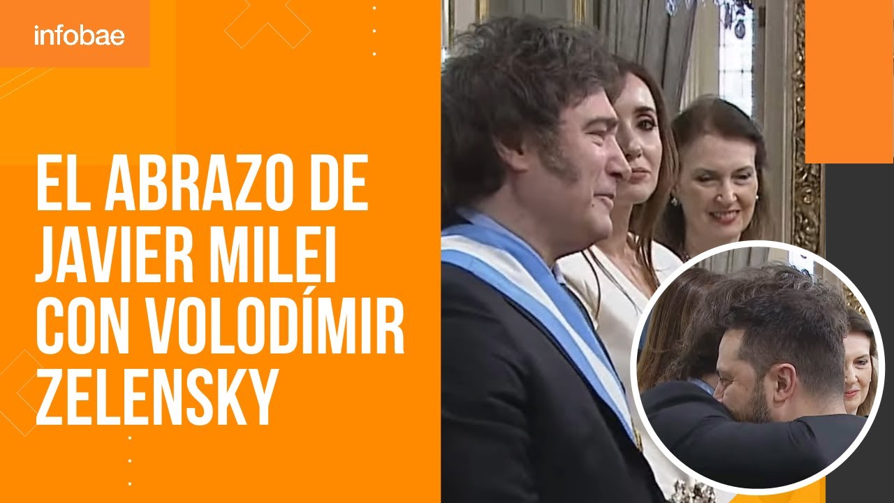 Milei recibió a las delegaciones extranjeras en la Casa Rosada: así fue el abrazo con Zelensky