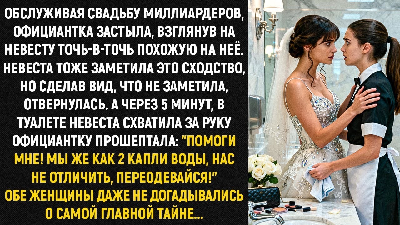Обслуживая свадьбу миллиардеров , официантка застыла, взглянув на невесту точь в точь похожую на