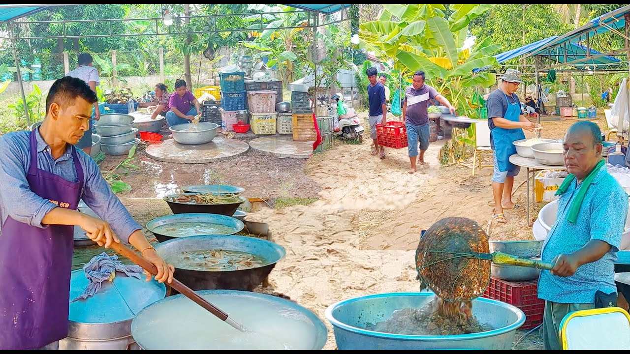 Countryside Food Cooking for Traditional Wedding Party in Kandal Province, Cambodia, Amazing!