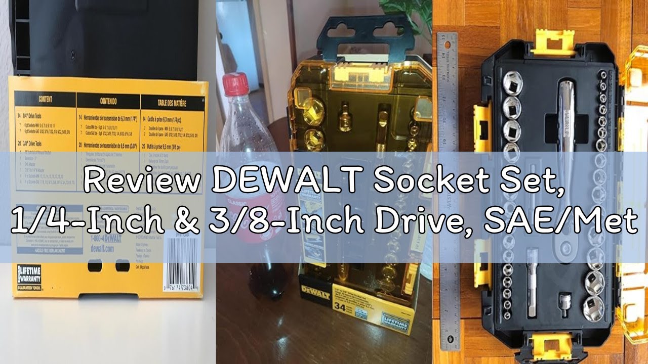 Review DEWALT Socket Set, 1/4-Inch & 3/8-Inch Drive, SAE/Metric, 34-Piece (DWMT73804)
