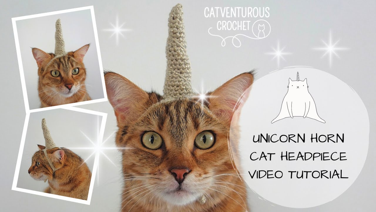 Unicorn Horn Cat Headpiece - Catventurous Crochet