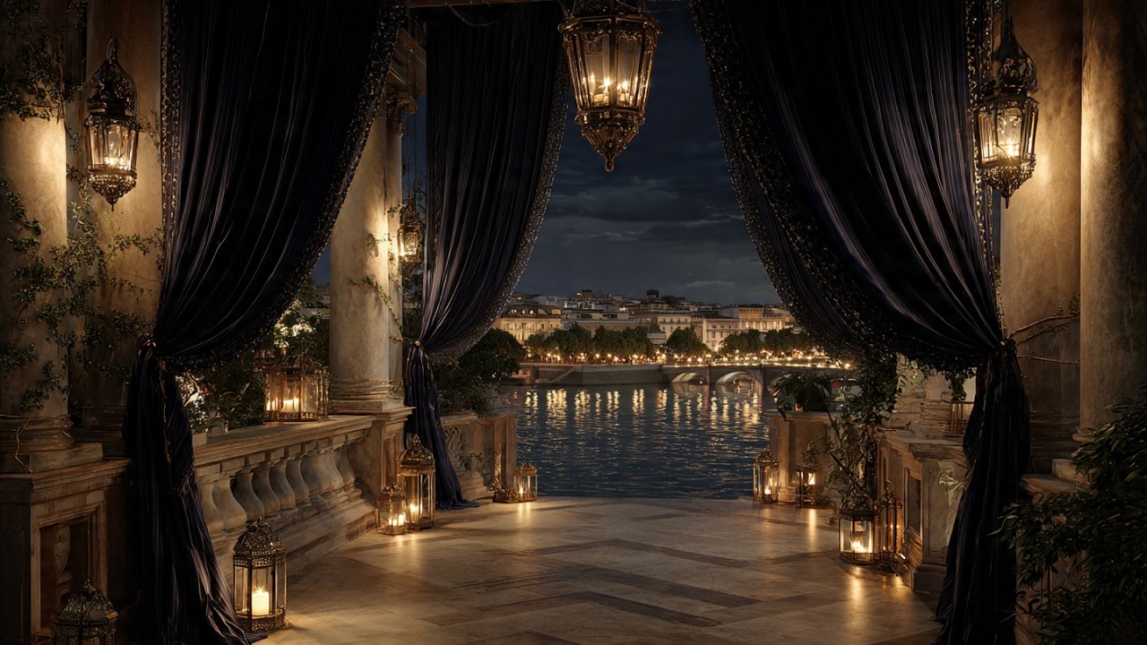 Ancient Rome at Night 🏛️ Moonlit Villa & Roman Baths Ambience for Deep Sleep