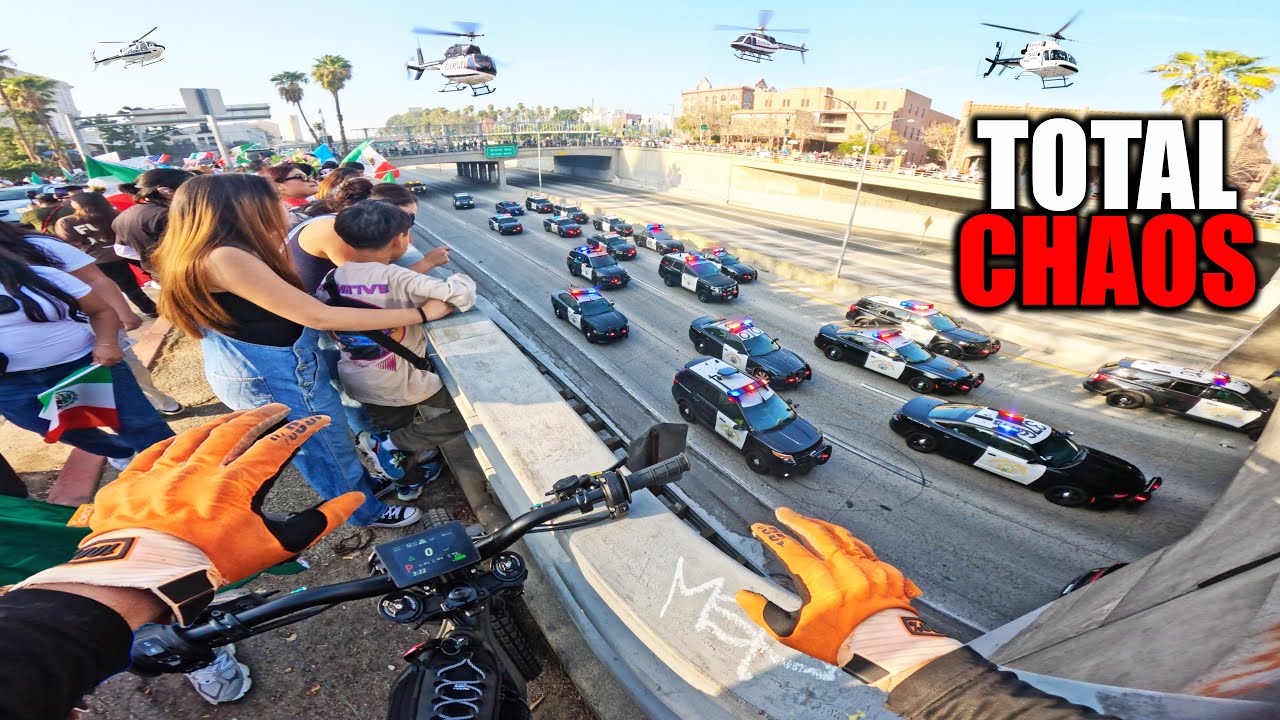 RIDING IN MASSIVE PROTESTS TAKING OVER LA STREETS.. *FOOTAGE*
