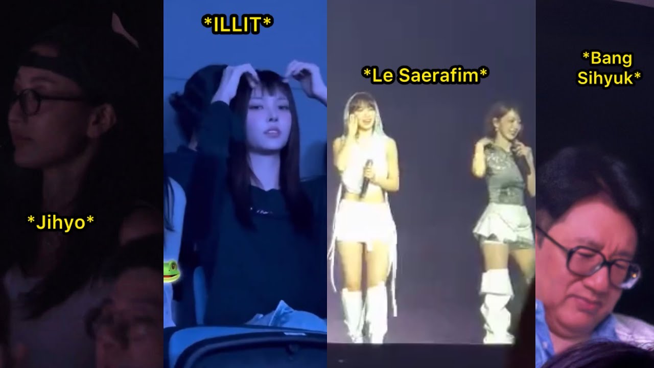 Jihyo, ILLIT, Bang Si Hyuk at Le Sserafim Concert D2 지효 아일릿 르세라핌 콘서트