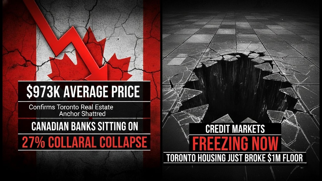 Toronto Housing Just Broke $1M Floor | Canadian Banks Sitting on 27% Collateral Collapse