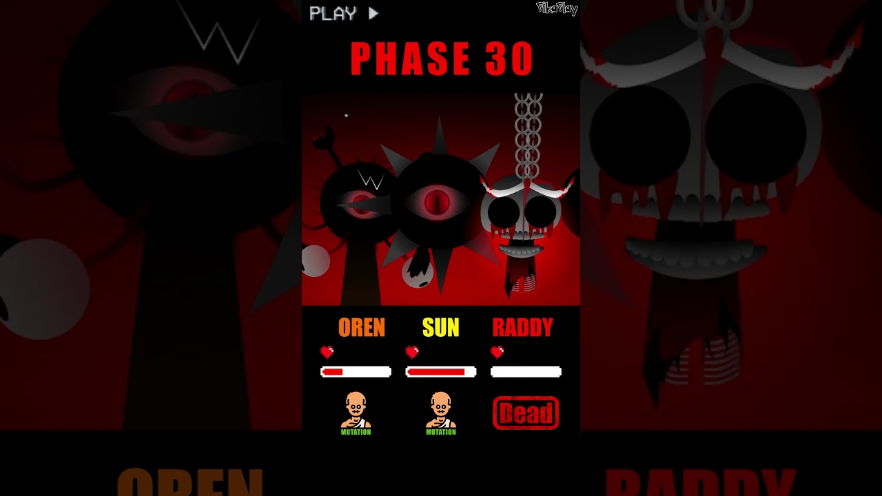 HP Bar Oren Sun Raddy in 1 - 1000 Phase #sprunki  #incredibox