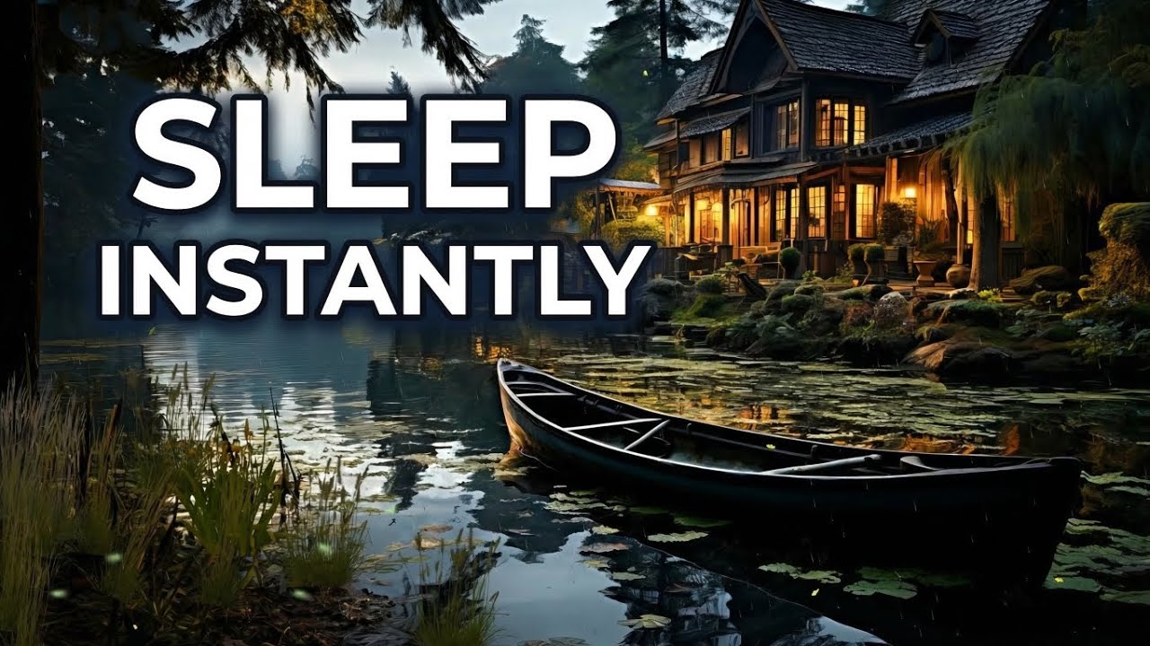 Sleep Instantly 🌙 Peaceful Forest Lake Evening | Forest Stream Sound & Bird Chirping (3 Hours 4K)