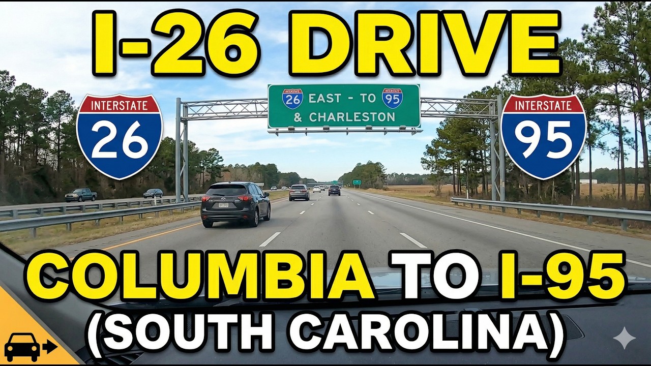 Driving on Interstate 26 in South Carolina from Columbia to Interstate 95