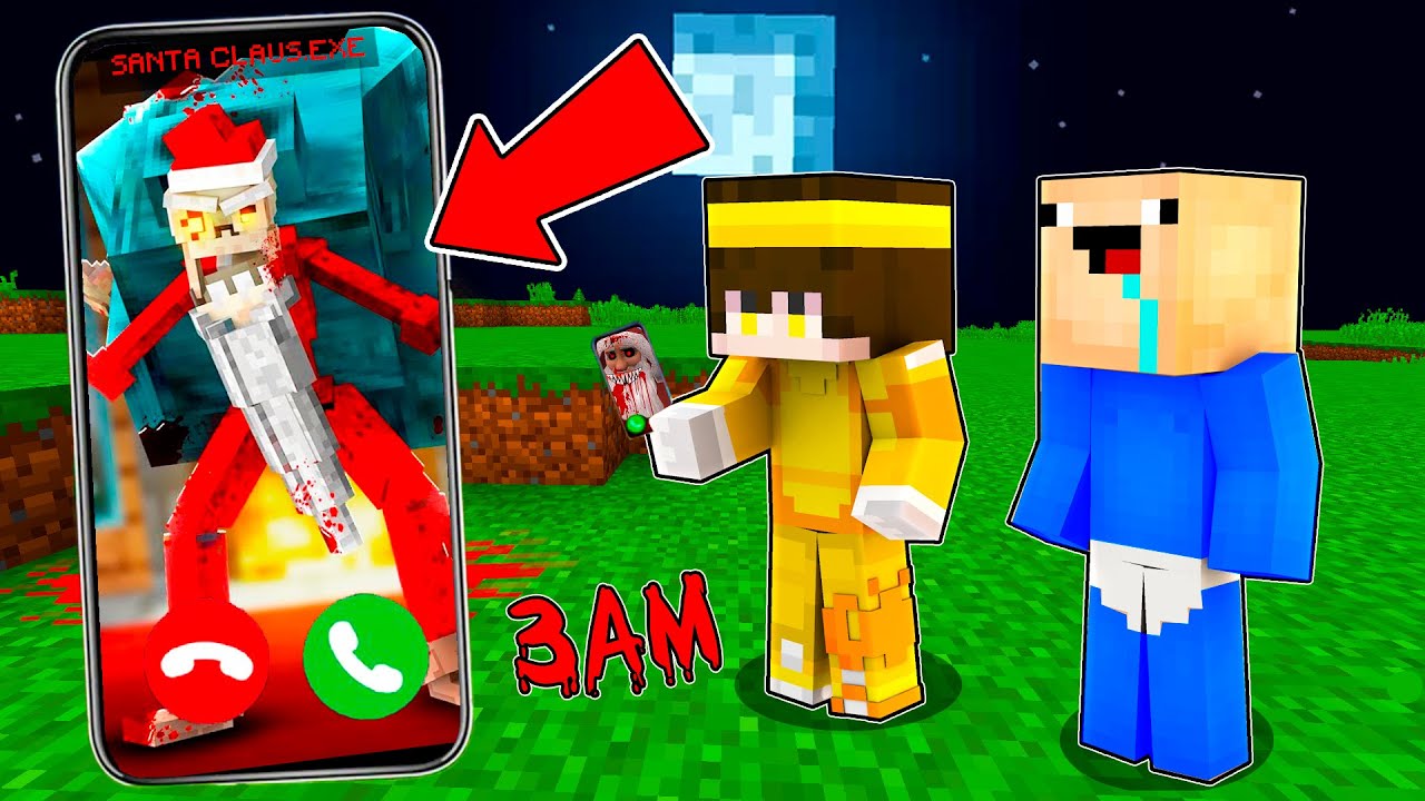 &iexcl;NUNCA LLAMES a SANTA CLAUS.EXE a las 3 AM en Minecraft! 💀📱😱